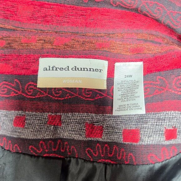 Alfred Dunner Vintage Aztec Cardigan | Women’s 24W | Red Open Front Jacket - Picture 8 of 8